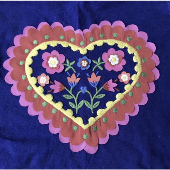 Mini Boden Heart Appliqué Tank Top Size 11/12 - Picture 3 of 5